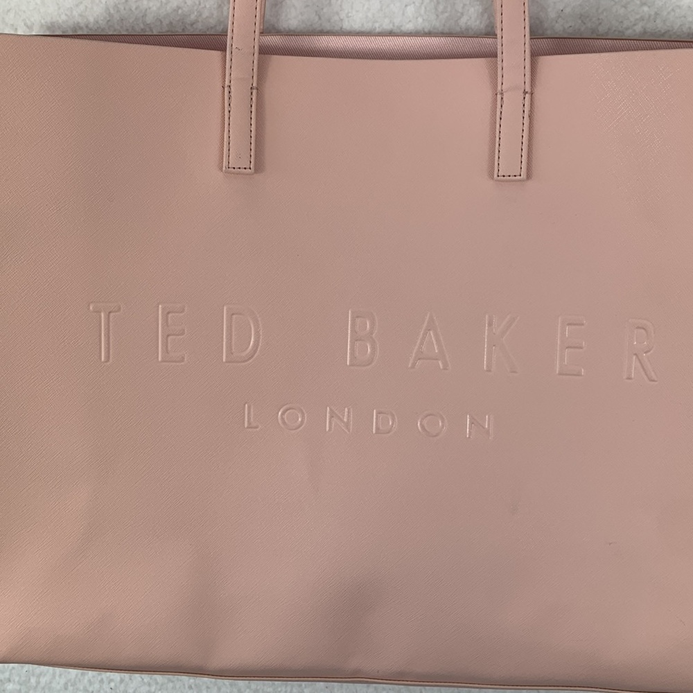 Ted Baker Women’s Large Pink‎ Icon Sukicon Tote Bag Crosshatch PVC Handbag - Picture 4 of 14